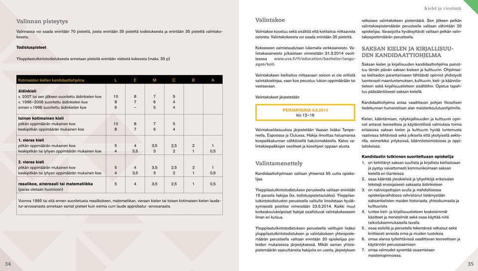 007 tai sen jälkeen suoritettu äidinkielen koe v. 996006 suoritettu äidinkielen koe ennen v.