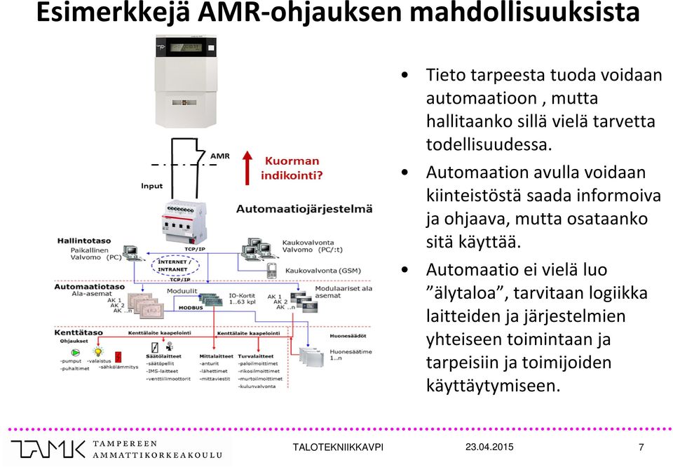 Automaation avulla voidaan kiinteistöstä saada informoiva ja ohjaava, mutta osataanko sitä käyttää.