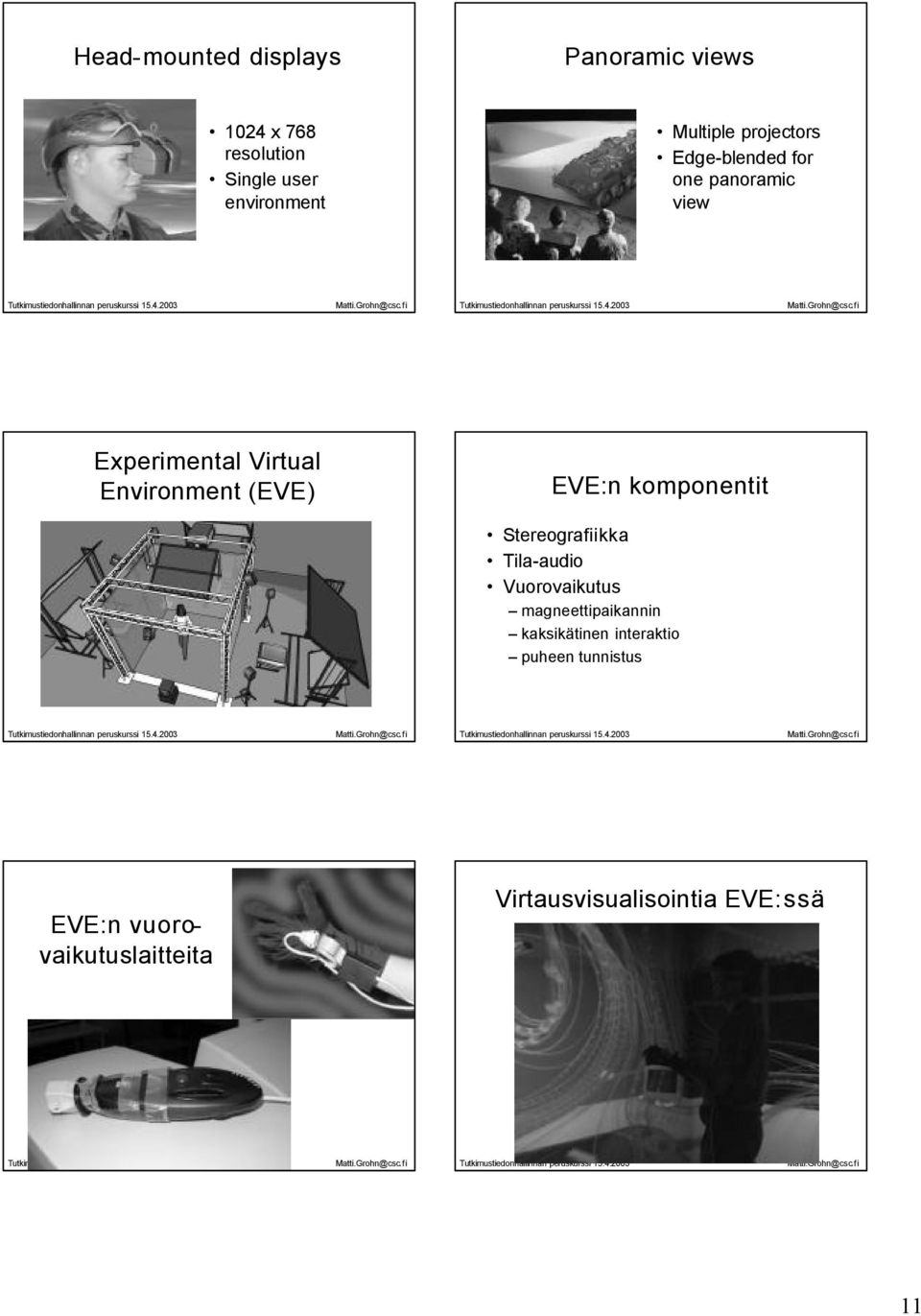 (EVE) EVE:n komponentit Stereografiikka Tila-audio Vuorovaikutus magneettipaikannin