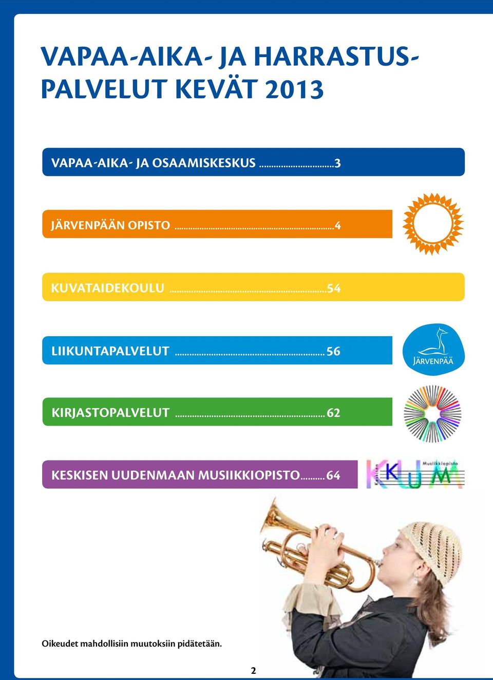 ..54 Liikuntapalvelut... 56 kirjastopalvelut.