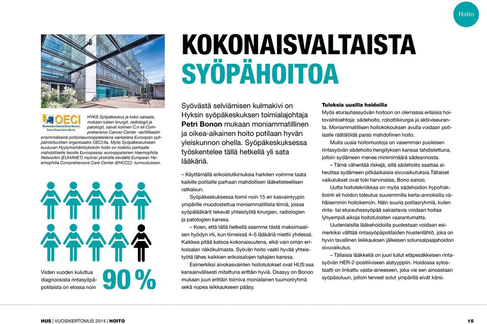 syöpäinstituuttien organisaatio OECI:lta.