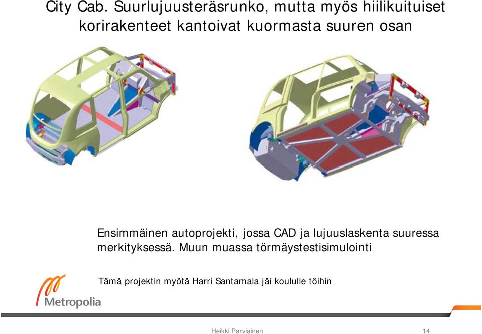 kuormasta suuren osan Ensimmäinen autoprojekti, jossa CAD ja