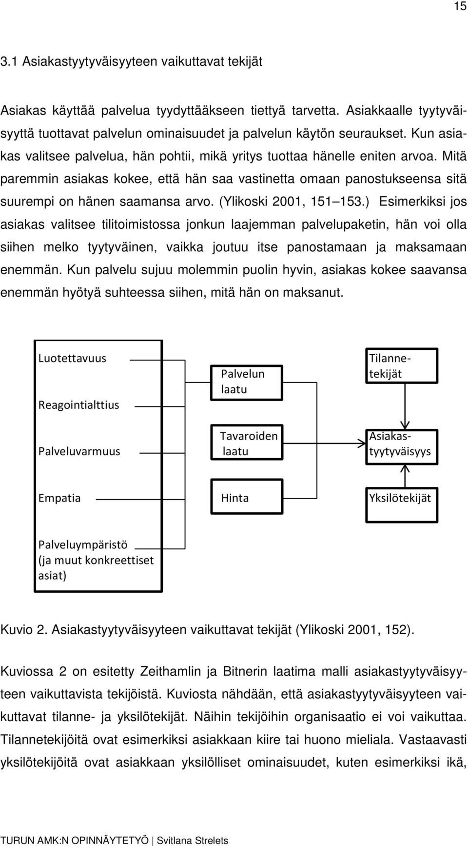 (Ylikski 2001, 151 153.) Esimerkiksi js asiakas valitsee tilitimistssa jnkun laajemman palvelupaketin, hän vi lla siihen melk tyytyväinen, vaikka jutuu itse panstamaan ja maksamaan enemmän.