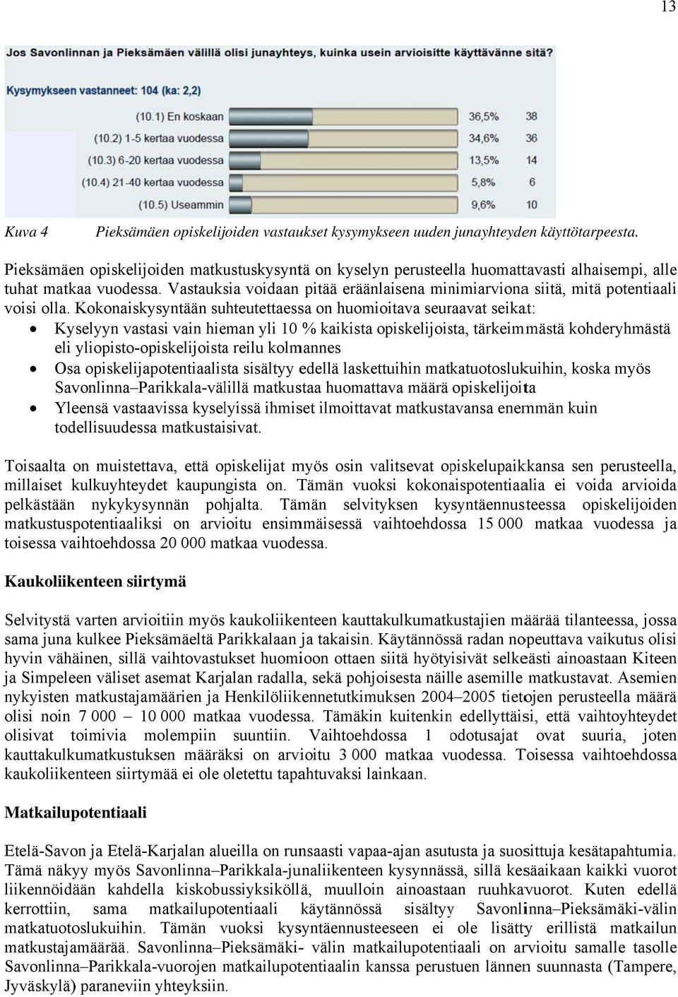 Vastauksia voidaan pitää eräänlaisena minimiarvionaa siitä, mitä potentiaalii voisi olla.
