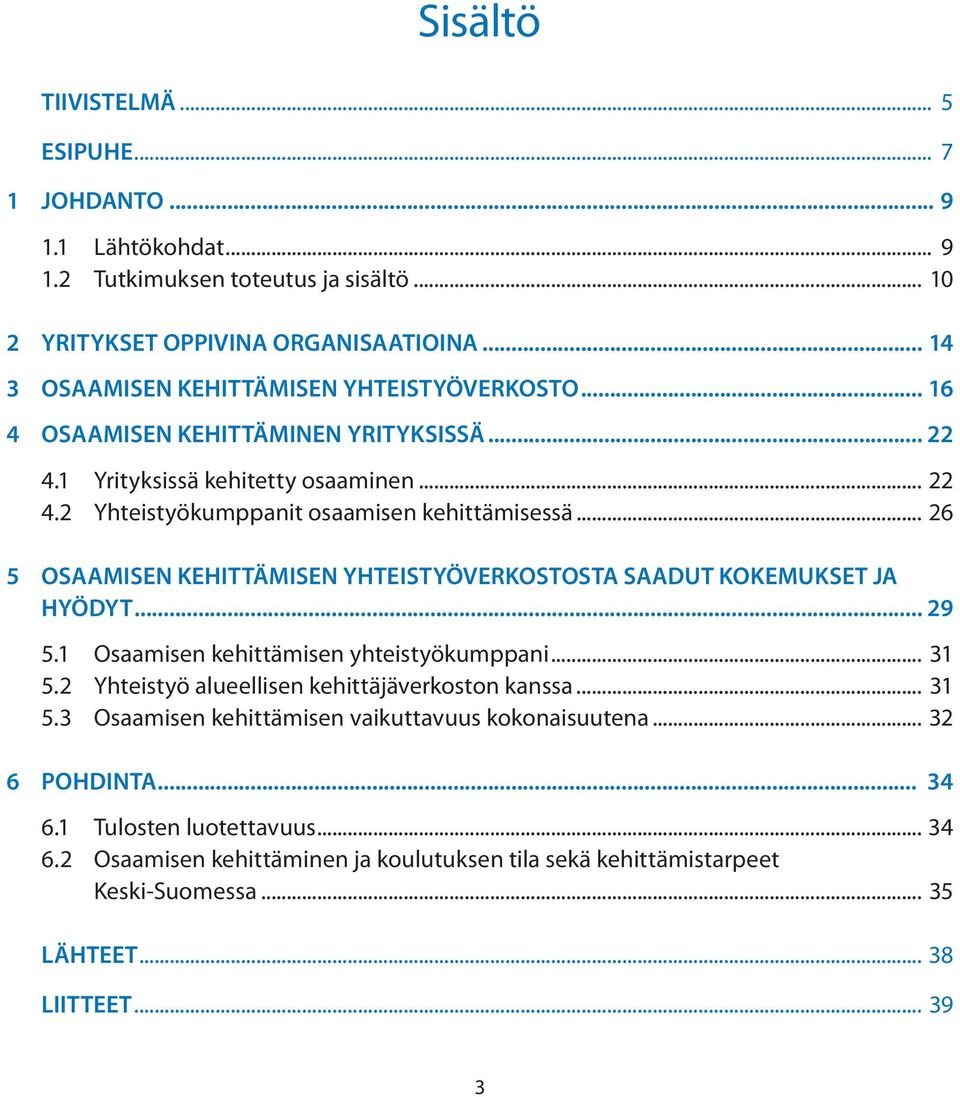 .. 26 5 OSAAMISEN KEHITTÄMISEN YHTEISTYÖVERKOSTOSTA SAADUT KOKEMUKSET JA HYÖDYT... 29 5.1 Osaamisen kehittämisen yhteistyökumppani... 31 5.2 Yhteistyö alueellisen kehittäjäverkoston kanssa.