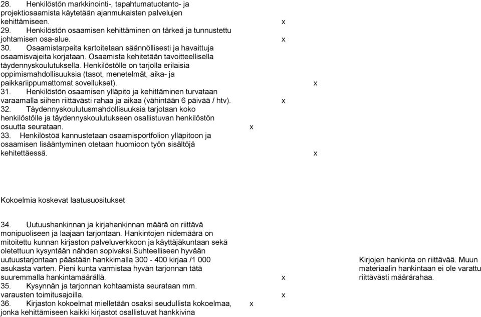 Osaamista kehitetään tavoitteellisella täydennyskoulutuksella. Henkilöstölle on tarjolla erilaisia oppimismahdollisuuksia (tasot, menetelmät, aika- ja paikkariippumattomat sovellukset). 31.