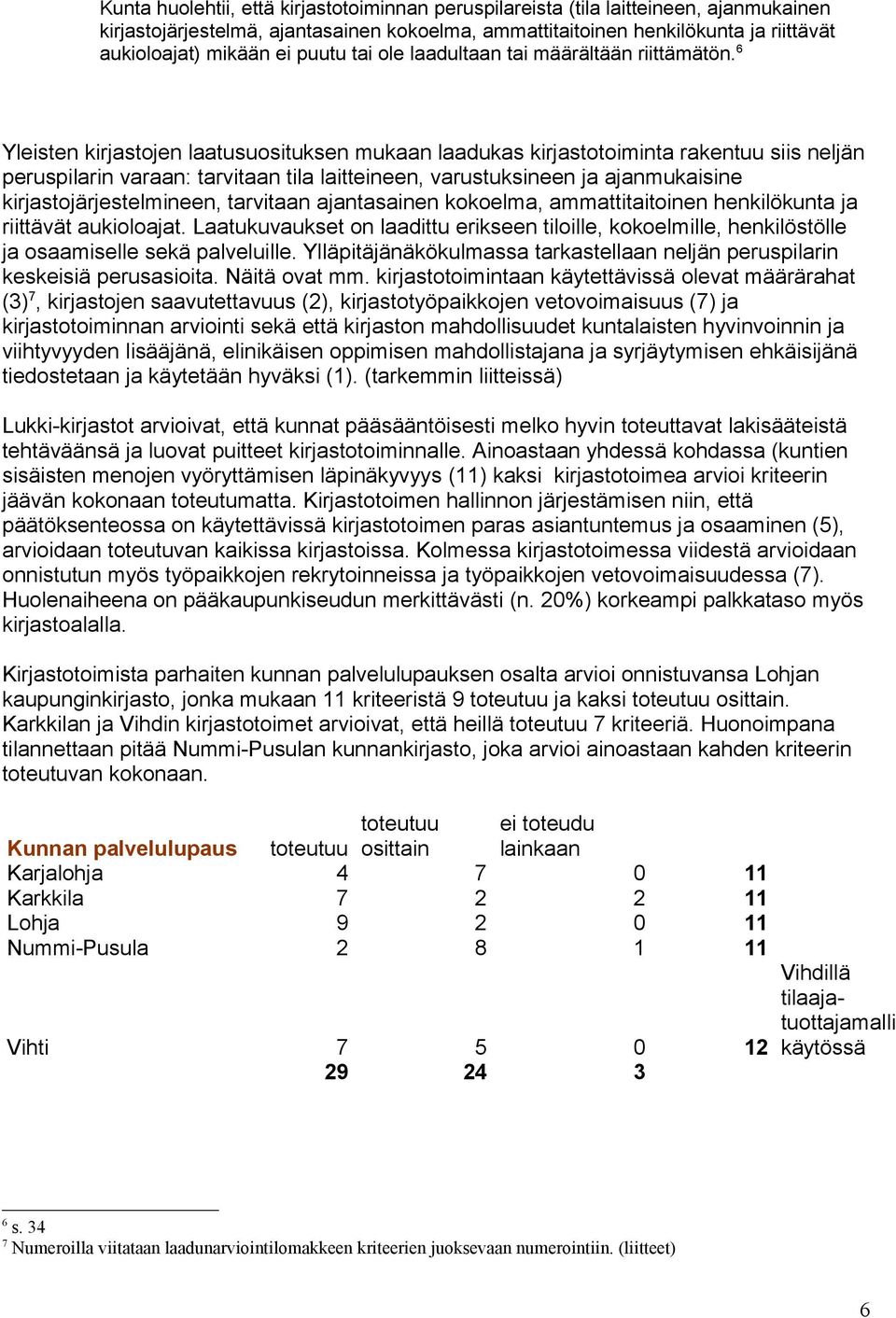 6 Yleisten kirjastojen laatusuosituksen mukaan laadukas kirjastotoiminta rakentuu siis neljän peruspilarin varaan: tarvitaan tila laitteineen, varustuksineen ja ajanmukaisine kirjastojärjestelmineen,