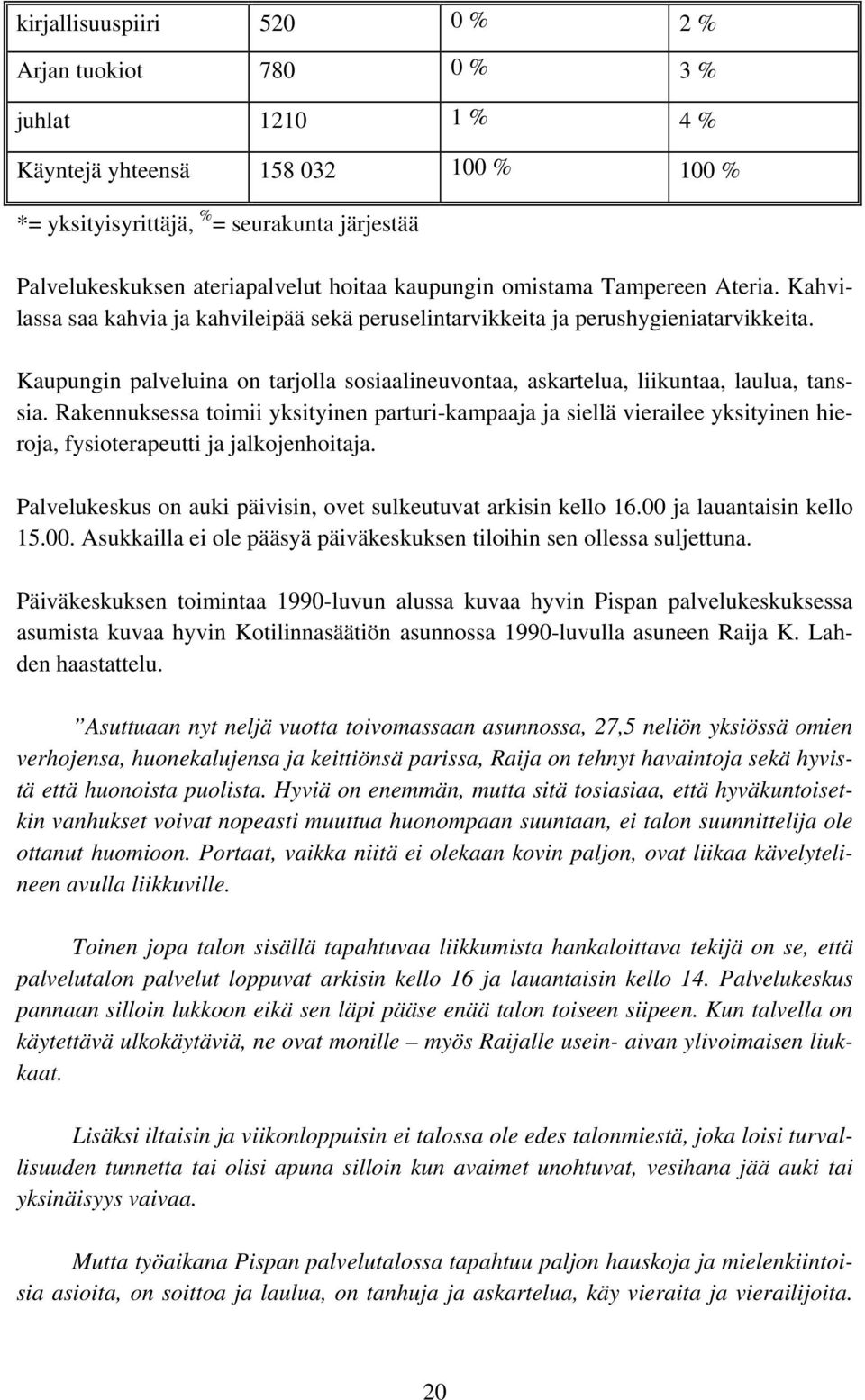 Kaupungin palveluina on tarjolla sosiaalineuvontaa, askartelua, liikuntaa, laulua, tanssia.