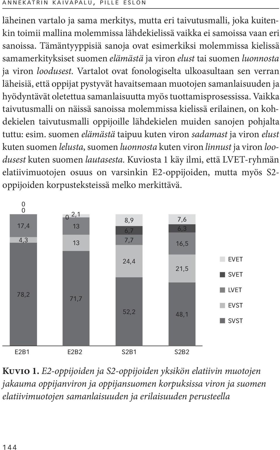 Vartalot ovat fonologiselta ulkoasultaan sen verran läheisiä, että oppijat pystyvät havaitsemaan muotojen samanlaisuuden ja hyödyntävät oletettua samanlaisuutta myös tuottamisprosessissa.