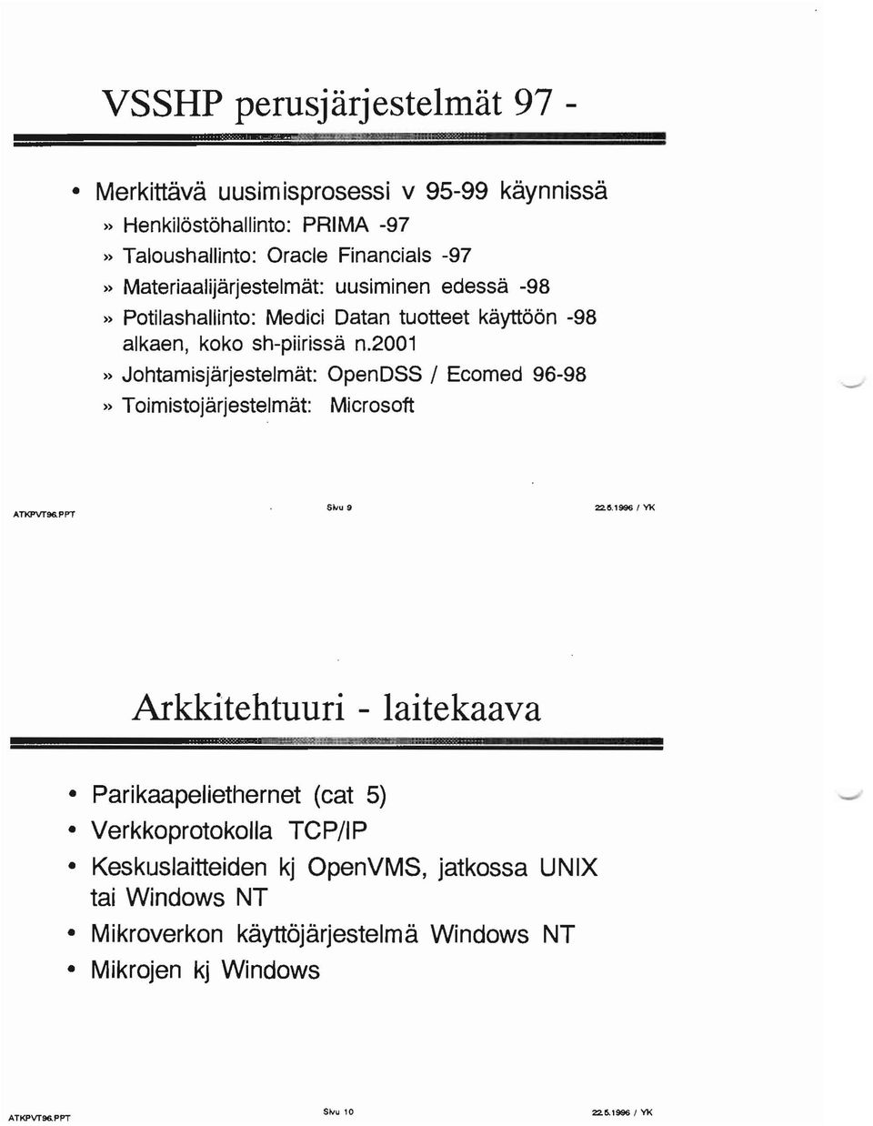 2001» Johtamisjärjestelmät: OpenDSS / Ecomed 96-98» Toimistojärjestelmät: Microsoft ATKPVT96.PP'T ShtU e 22.15.