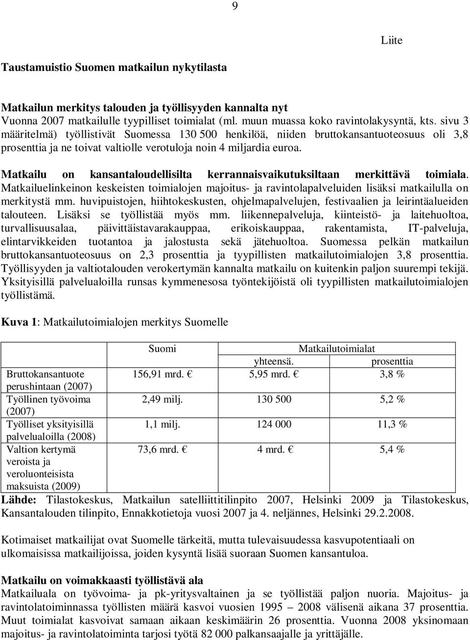 Matkailu on kansantaloudellisilta kerrannaisvaikutuksiltaan merkittävä toimiala. Matkailuelinkeinon keskeisten toimialojen majoitus- ja ravintolapalveluiden lisäksi matkailulla on merkitystä mm.