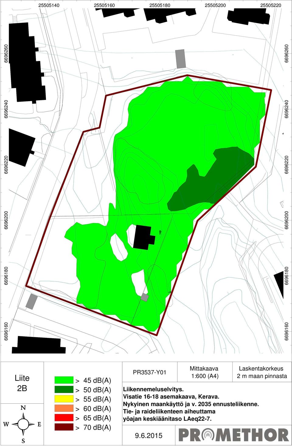 Visatie 16-18 asemakaava, Kerava. Nykyinen maankäyttö ja v. 2035 ennusteliikenne.