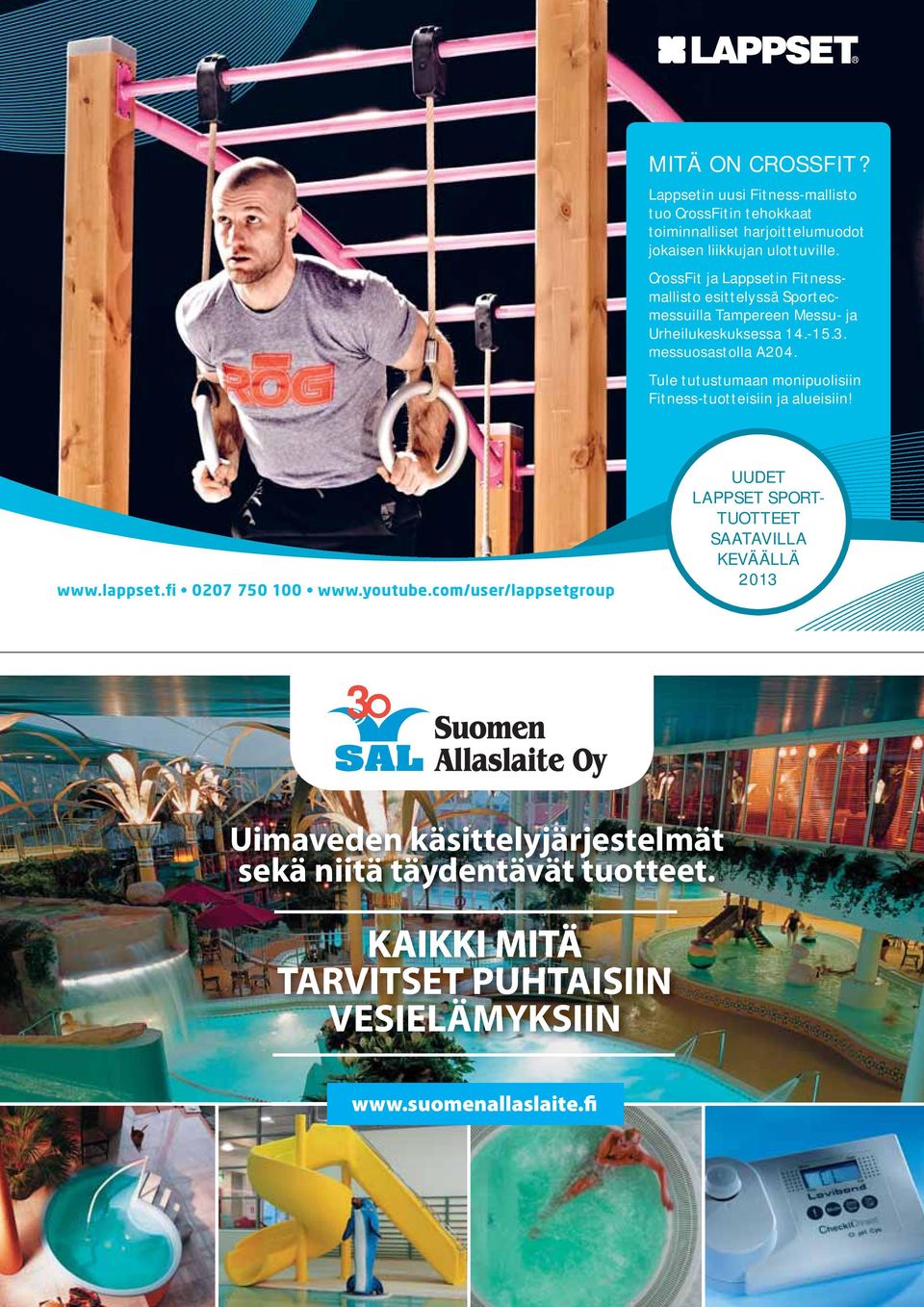 CrossFit ja Lappsetin Fitnessmallisto esittelyssä Sportecmessuilla Tampereen Messu- ja Urheilukeskuksessa 14.-15.3.