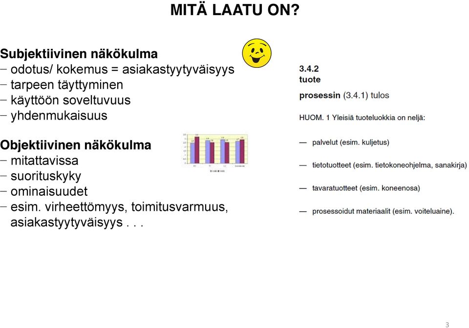 tarpeen täyttyminen käyttöön soveltuvuus yhdenmukaisuus