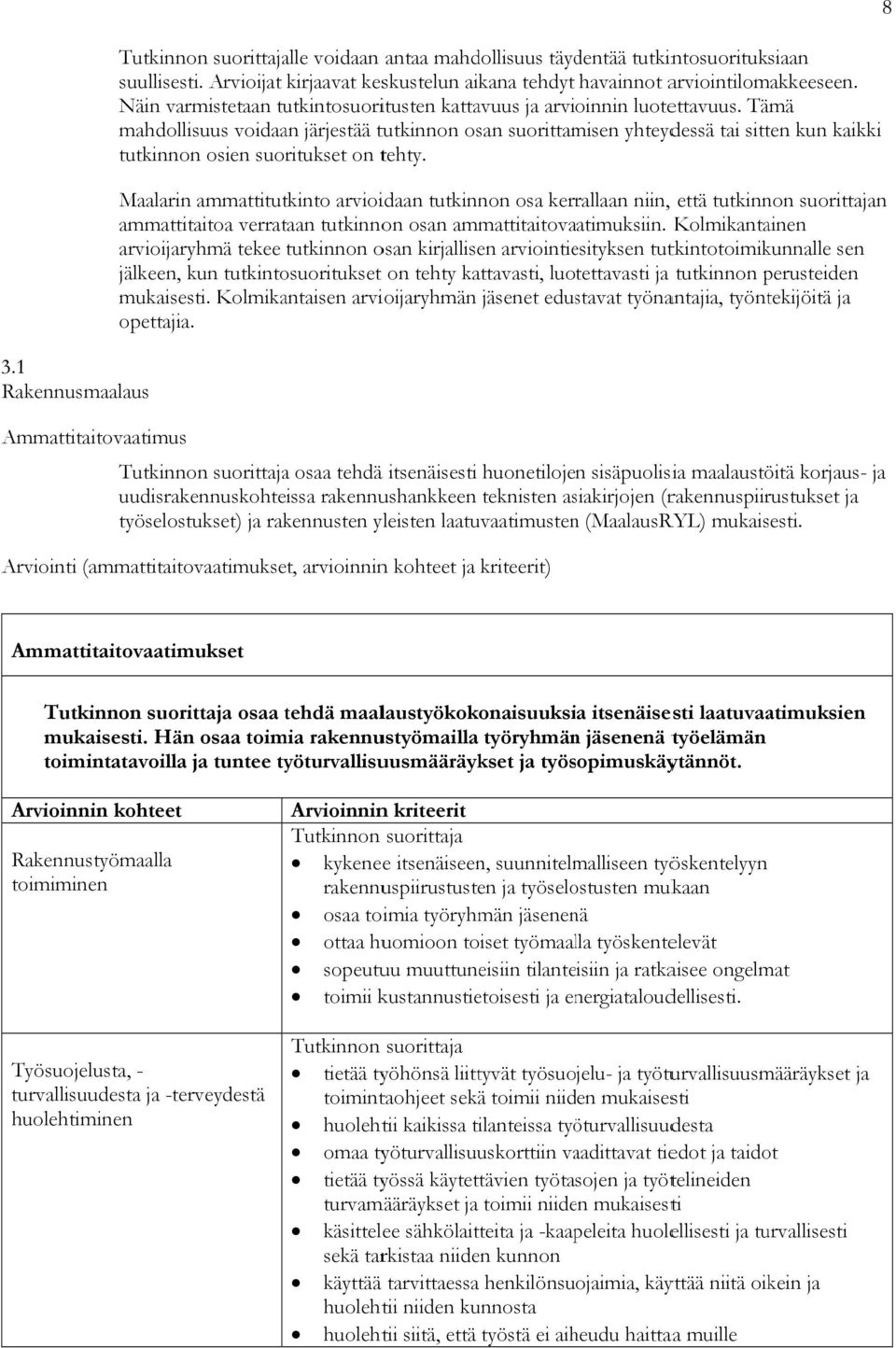 Tämä mahdollisuus voidaan järjestää tutkinnon osan suorittamisen yhteydessä tai sitten kun kaikki tutkinnon osien suoritukset on tehty.