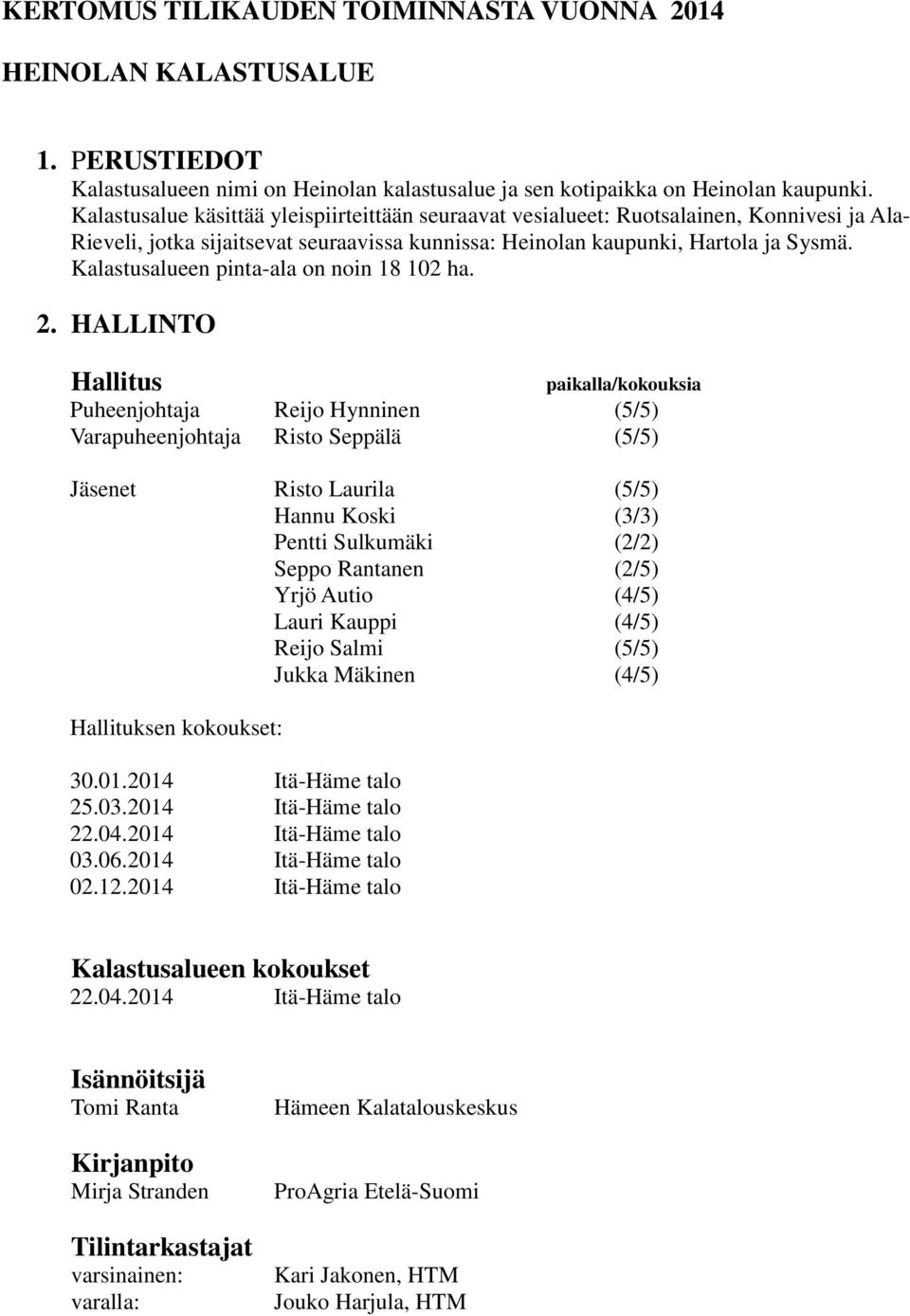 Kalastusalueen pinta-ala on noin 18 102 ha. 2.