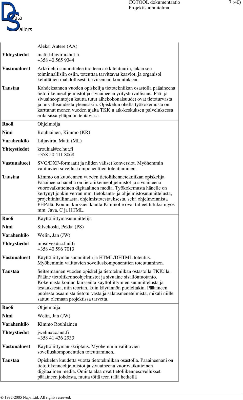 fi +358 40 565 9344 Arkkitehti suunnittelee tuotteen arkkitehtuurin, jakaa sen toiminnallisiin osiin, toteuttaa tarvittavat kaaviot, ja organisoi kehittäjien mahdollisesti tarvitseman koulutuksen.