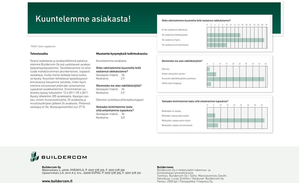 Tavoitteenamme on ollut luoda mahdollisimman yksinkertainen, nopeasti vastattava, mutta meille tärkeää tietoa tuottava kysely.