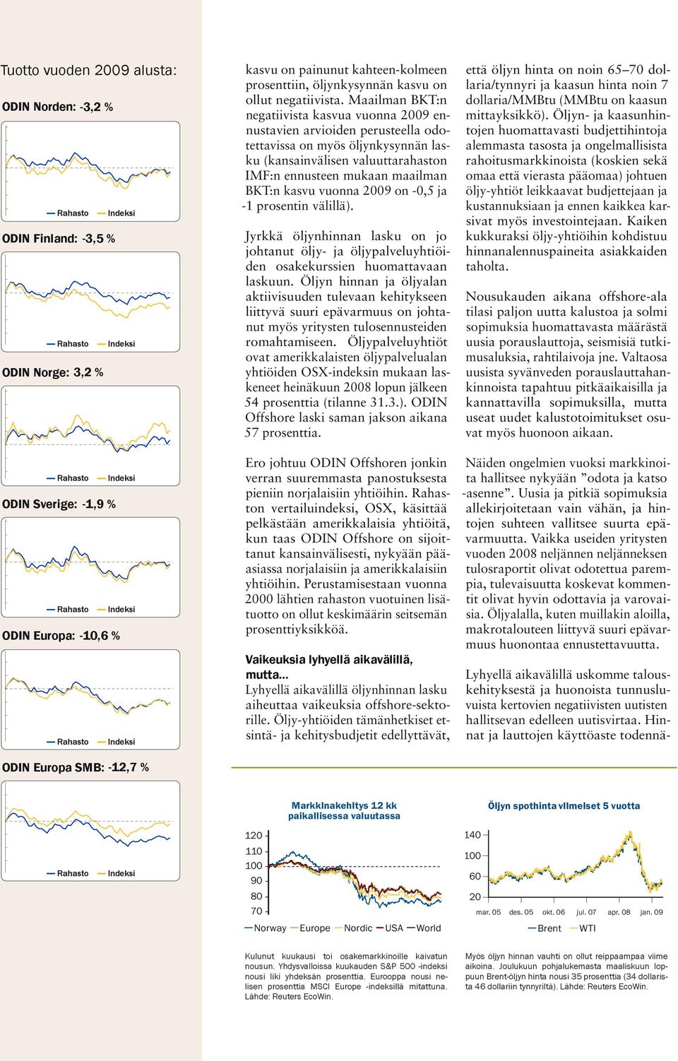 Maailman BKT:n negatiivista kasvua vuonna 2009 ennustavien arvioiden perusteella odotettavissa on myös öljynkysynnän lasku (kansainvälisen valuuttarahaston IMF:n ennusteen mukaan maailman BKT:n kasvu