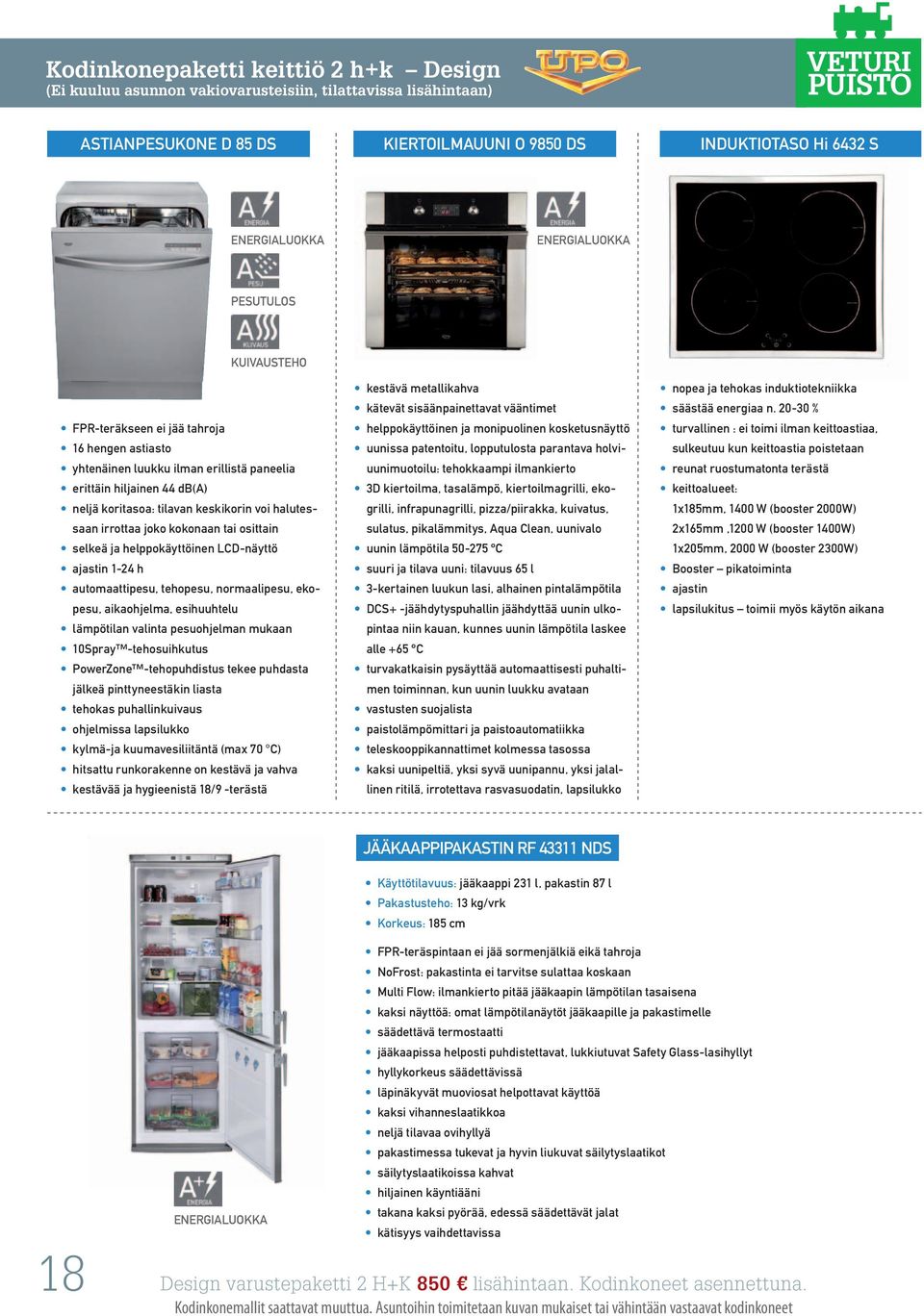 halutessaan irrottaa joko kokonaan tai osittain selkeä ja helppokäyttöinen LCD-näyttö ajastin 1-24 h automaattipesu, tehopesu, normaalipesu, ekopesu, aikaohjelma, esihuuhtelu lämpötilan valinta