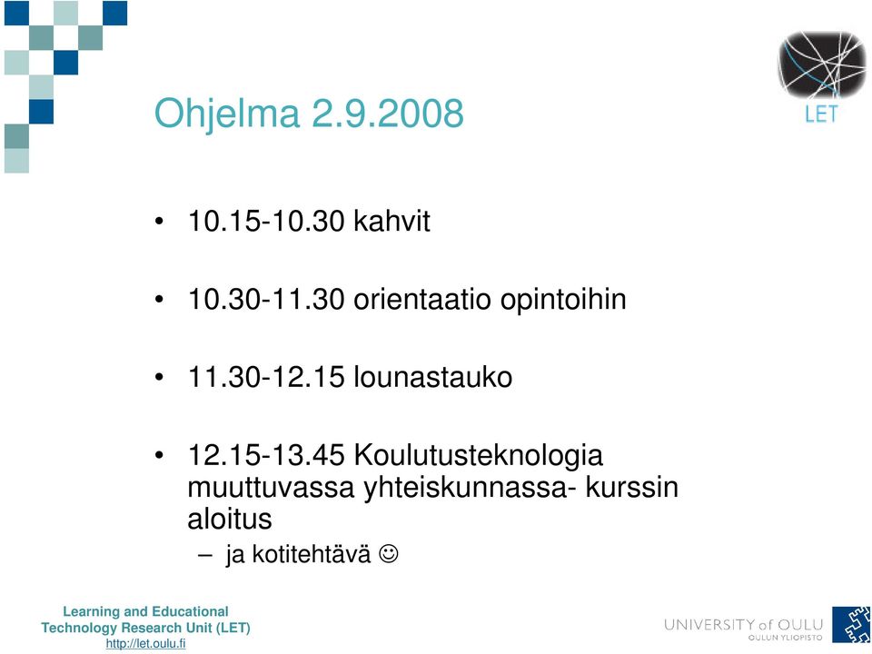 15 lounastauko 12.15-13.