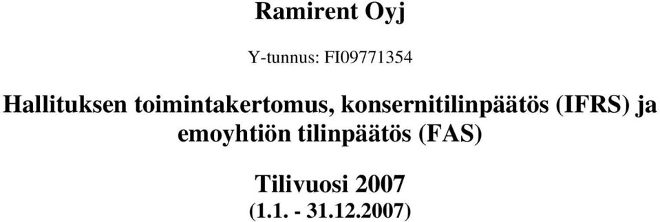 konsernitilinpäätös (IFRS) ja