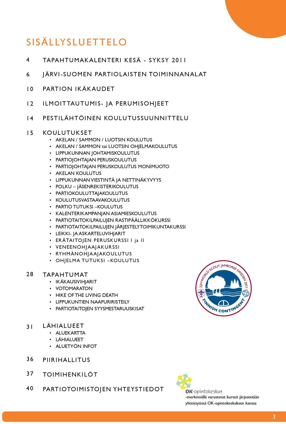 KOULUTUS LIPPUKUNNAN VIESTINTÄ JA NETTINÄKYVYYS POLKU JÄSENREKISTERIKOULUTUS PARTIOKOULUTTAJAKOULUTUS KOULUTUSVASTAAVAKOULUTUS PARTIO TUTUKSI KOULUTUS KALENTERIKAMPANJAN ASIAMIESKOULUTUS