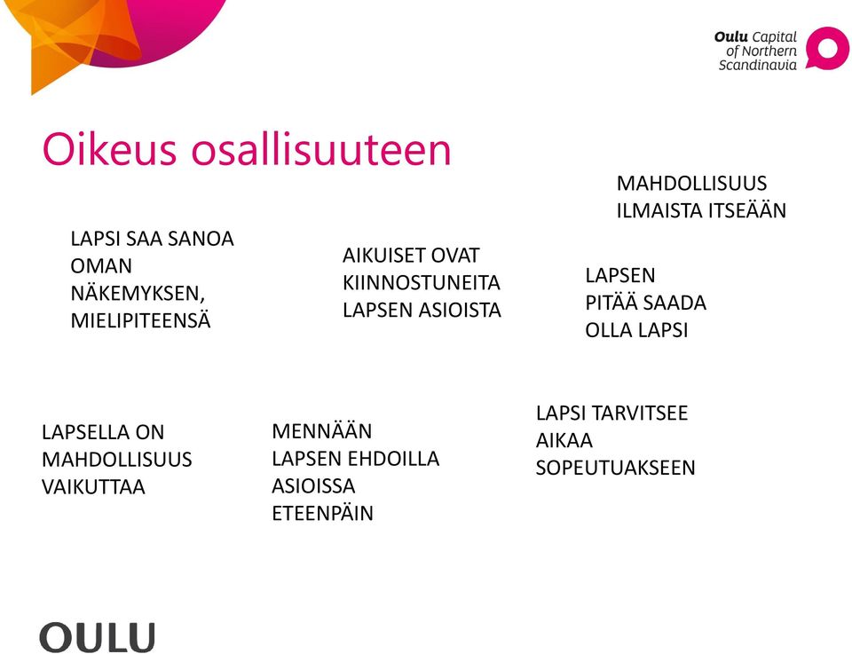 ITSEÄÄN LAPSEN PITÄÄ SAADA OLLA LAPSI LAPSELLA ON MAHDOLLISUUS