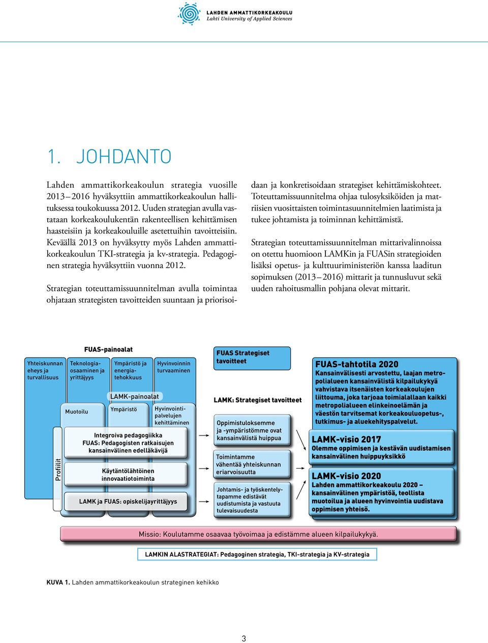 Keväällä 2013 on hyväksytty myös Lahden ammattikorkeakoulun TKI-strategia ja kv-strategia. Pedagoginen strategia hyväksyttiin vuonna 2012.