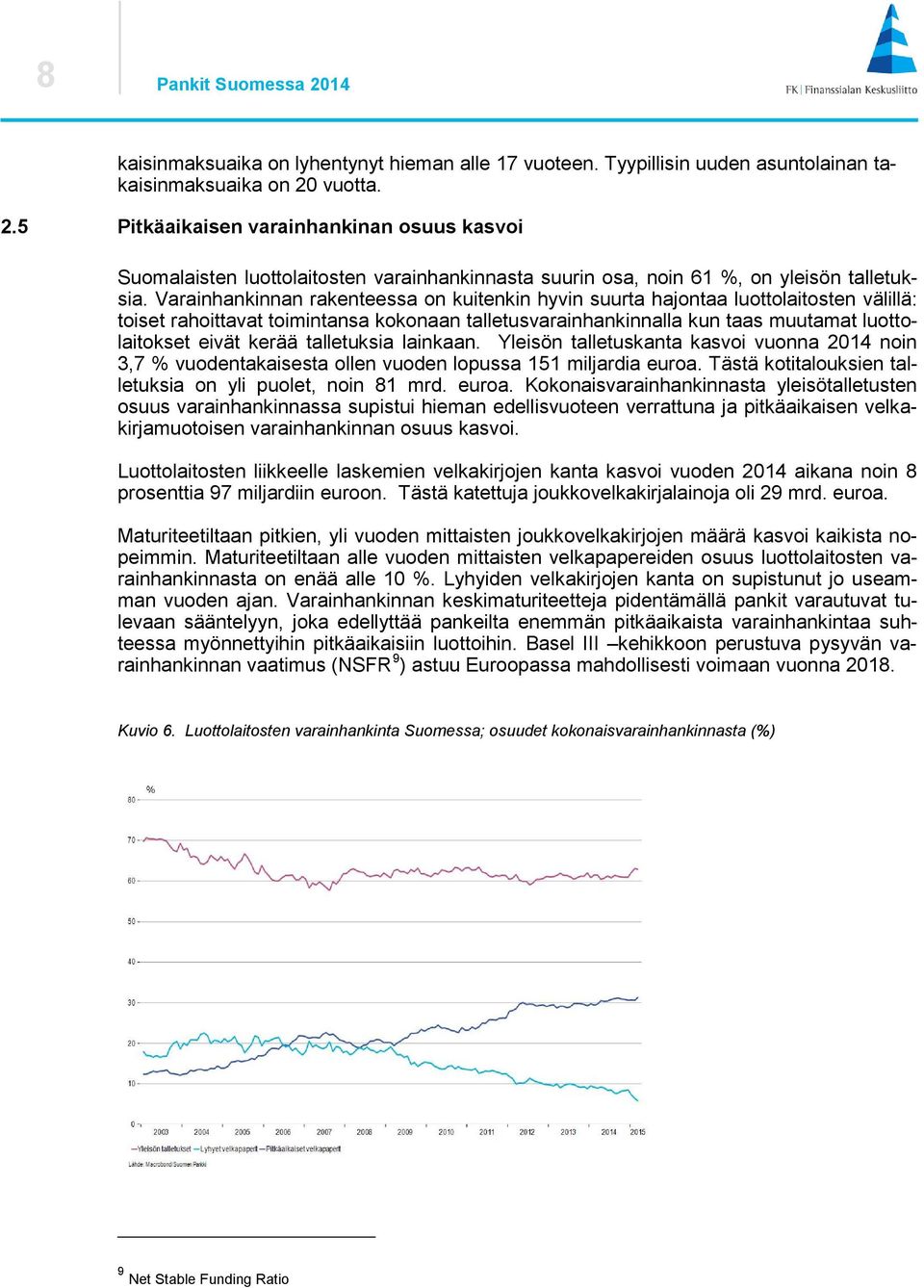 talletuksia lainkaan. Yleisön talletuskanta kasvoi vuonna 2014 noin 3,7 % vuodentakaisesta ollen vuoden lopussa 151 miljardia euroa.