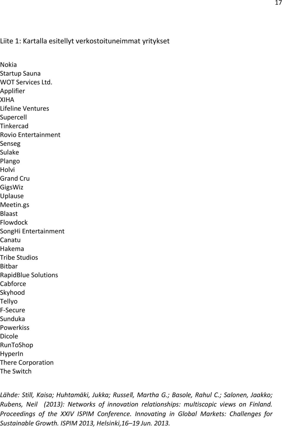 gs Blaast Flowdock SongHi Entertainment Canatu Hakema Tribe Studios Bitbar RapidBlue Solutions Cabforce Skyhood Tellyo F-Secure Sunduka Powerkiss Dicole RunToShop HyperIn There Corporation