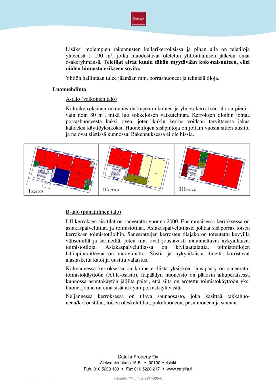 Luonnehdinta A-talo (valkoinen talo) Kolmikerroksinen rakennus on kapearunkoinen ja yhden kerroksen ala on pieni - vain noin 80 m 2, mikä luo sokkeloisen vaikutelman.