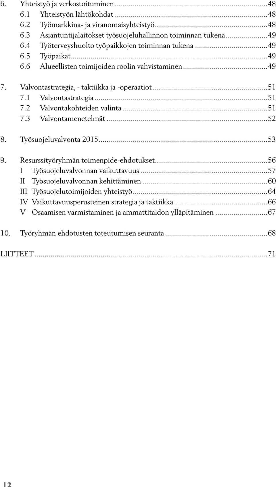 1 Valvontastrategia...51 7.2 Valvontakohteiden valinta...51 7.3 Valvontamenetelmät...52 8. Työsuojeluvalvonta 2015...53 9. Resurssityöryhmän toimenpide-ehdotukset.