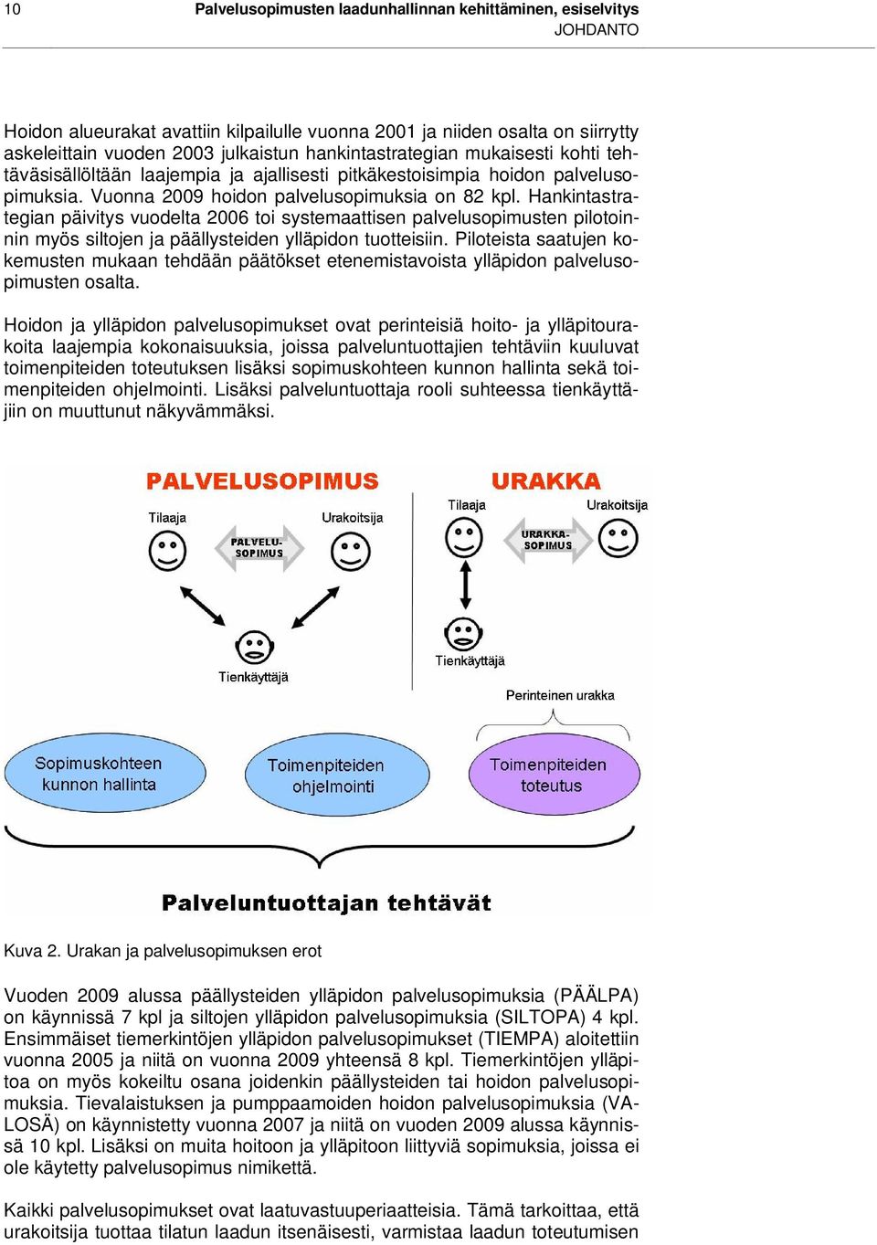 Hankintastrategian päivitys vuodelta 2006 toi systemaattisen palvelusopimusten pilotoinnin myös siltojen ja päällysteiden ylläpidon tuotteisiin.