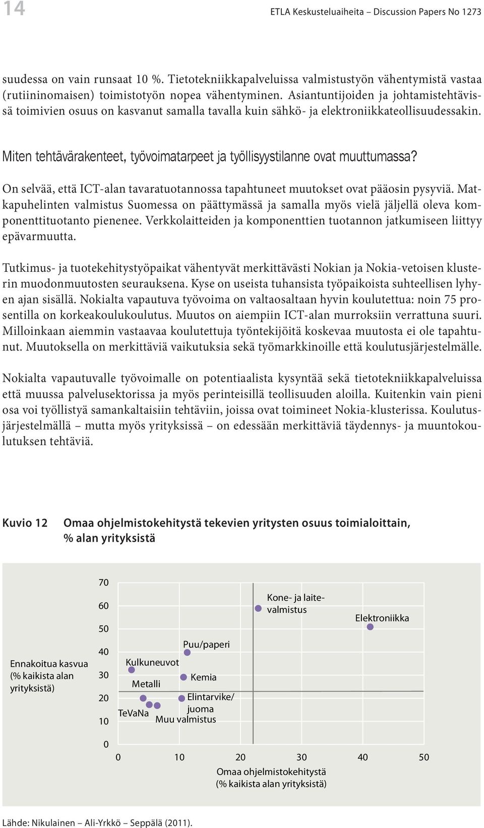 Miten tehtävärakenteet, työvoimatarpeet ja työllisyystilanne ovat muuttumassa? On selvää, että ICT-alan tavaratuotannossa tapahtuneet muutokset ovat pääosin pysyviä.