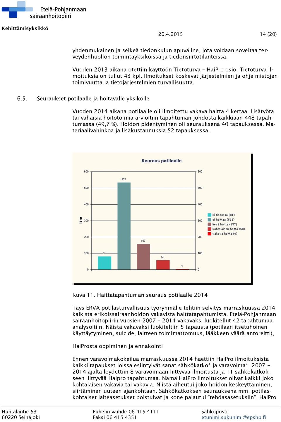 Ilmoitukset koskevat järjestelmien ja ohjelmistojen toimivuutta ja tietojärjestelmien turvallisuutta. 6.5.