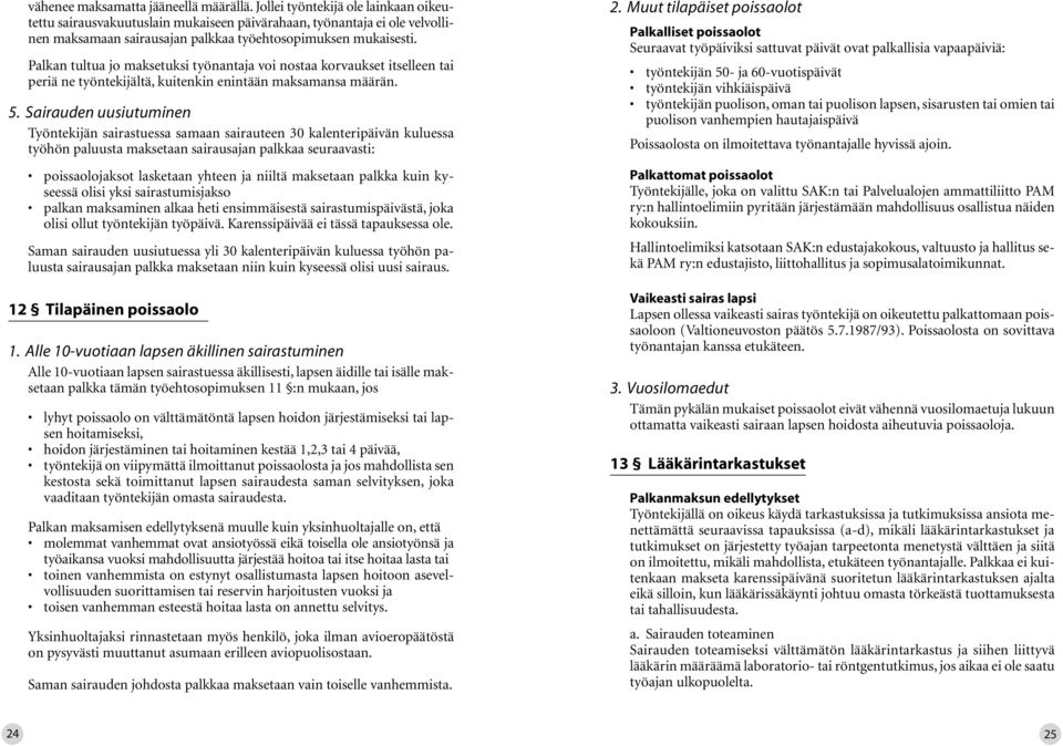 Palkan tultua jo maksetuksi työnantaja voi nostaa korvaukset itselleen tai periä ne työntekijältä, kuitenkin enintään maksamansa määrän. 5.