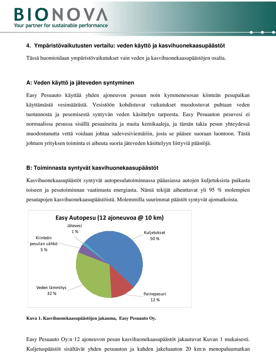 Vesistöön kohdistuvat vaikutukset muodostuvat puhtaan veden tuotannosta ja pesemisestä syntyvän veden käsittelyn tarpeesta.
