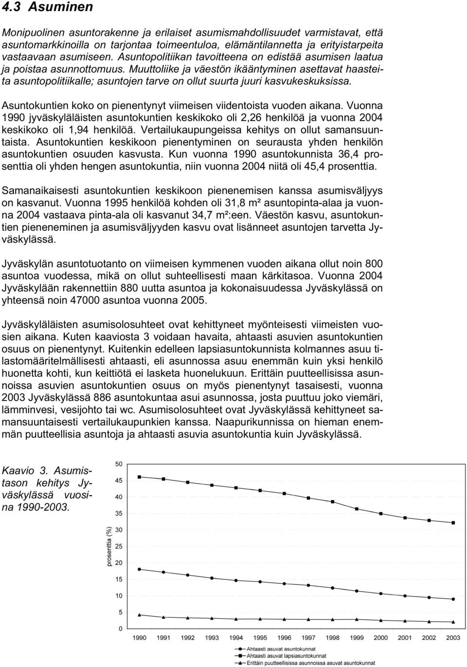 Muuttoliike ja väestön ikääntyminen asettavat haasteita asuntopolitiikalle; asuntojen tarve on ollut suurta juuri kasvukeskuksissa.