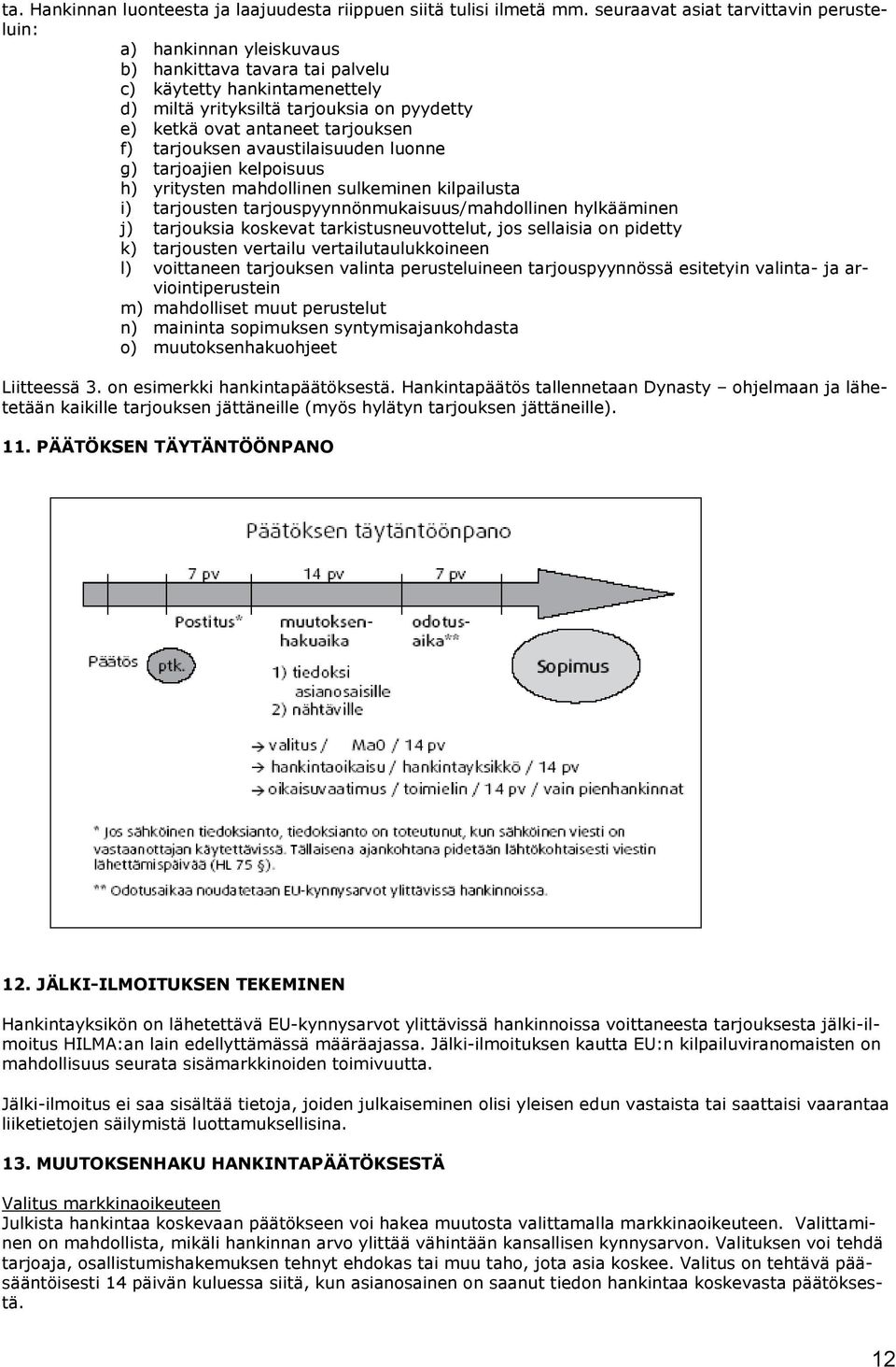 tarjouksen f) tarjouksen avaustilaisuuden luonne g) tarjoajien kelpoisuus h) yritysten mahdollinen sulkeminen kilpailusta i) tarjousten tarjouspyynnönmukaisuus/mahdollinen hylkääminen j) tarjouksia