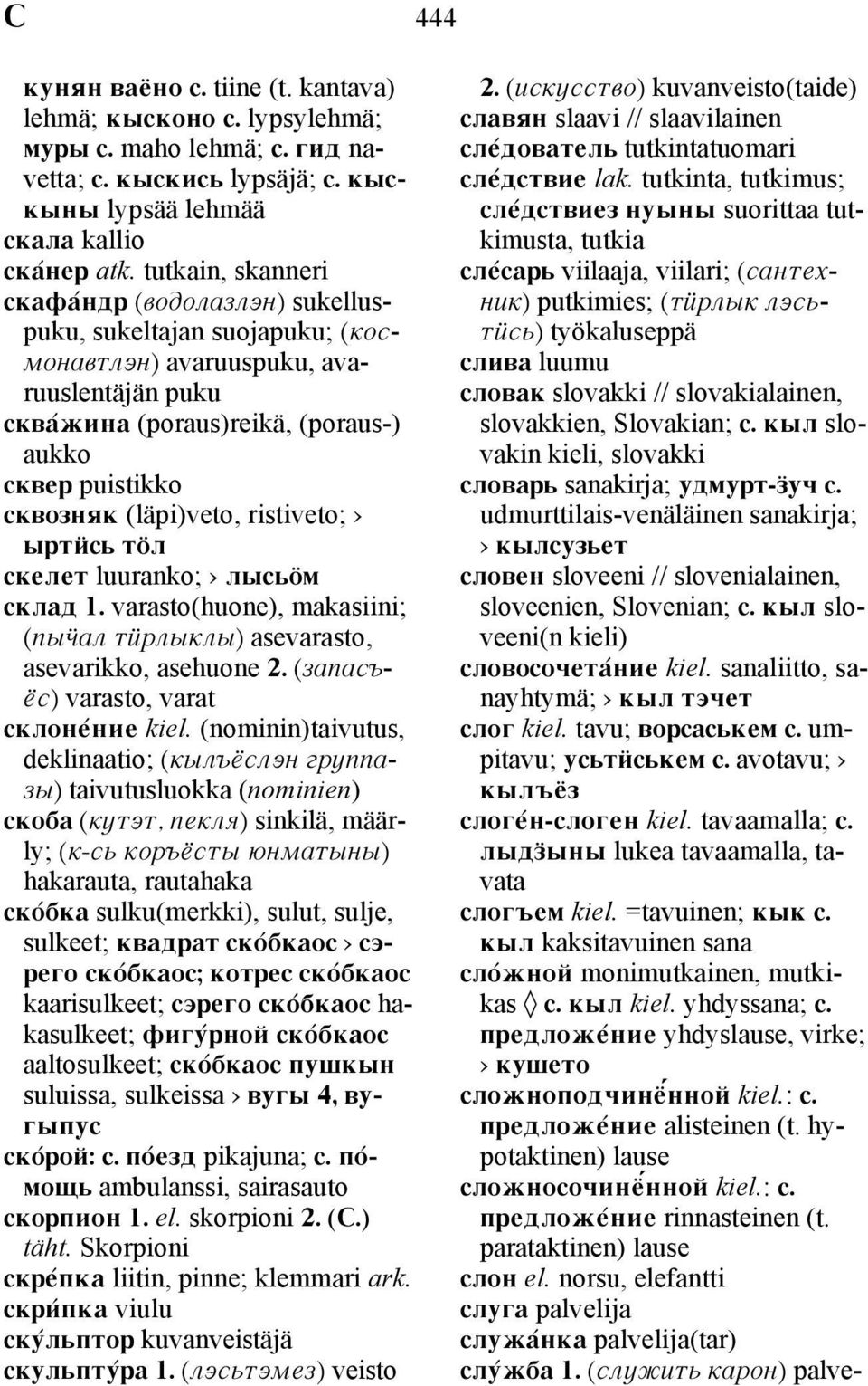 (läpi)veto, ristiveto; yrtúsx töl skelet luuranko; lysxöm sklad 1. varasto(huone), makasiini; (pyëal túrlykly) asevarasto, asevarikko, asehuone 2. (zapas_- s) varasto, varat sklon nie kiel.