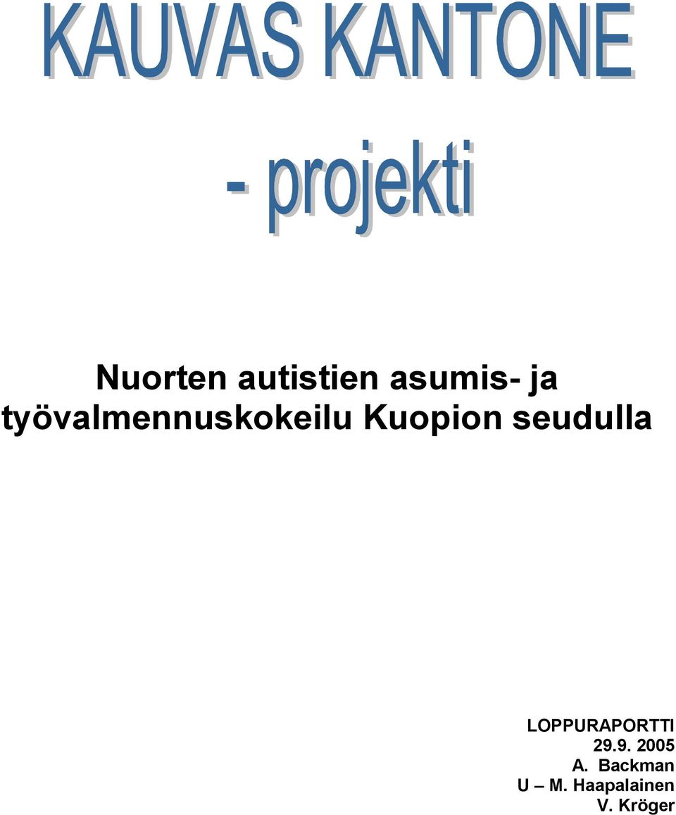 seudulla LOPPURAPORTTI 29.