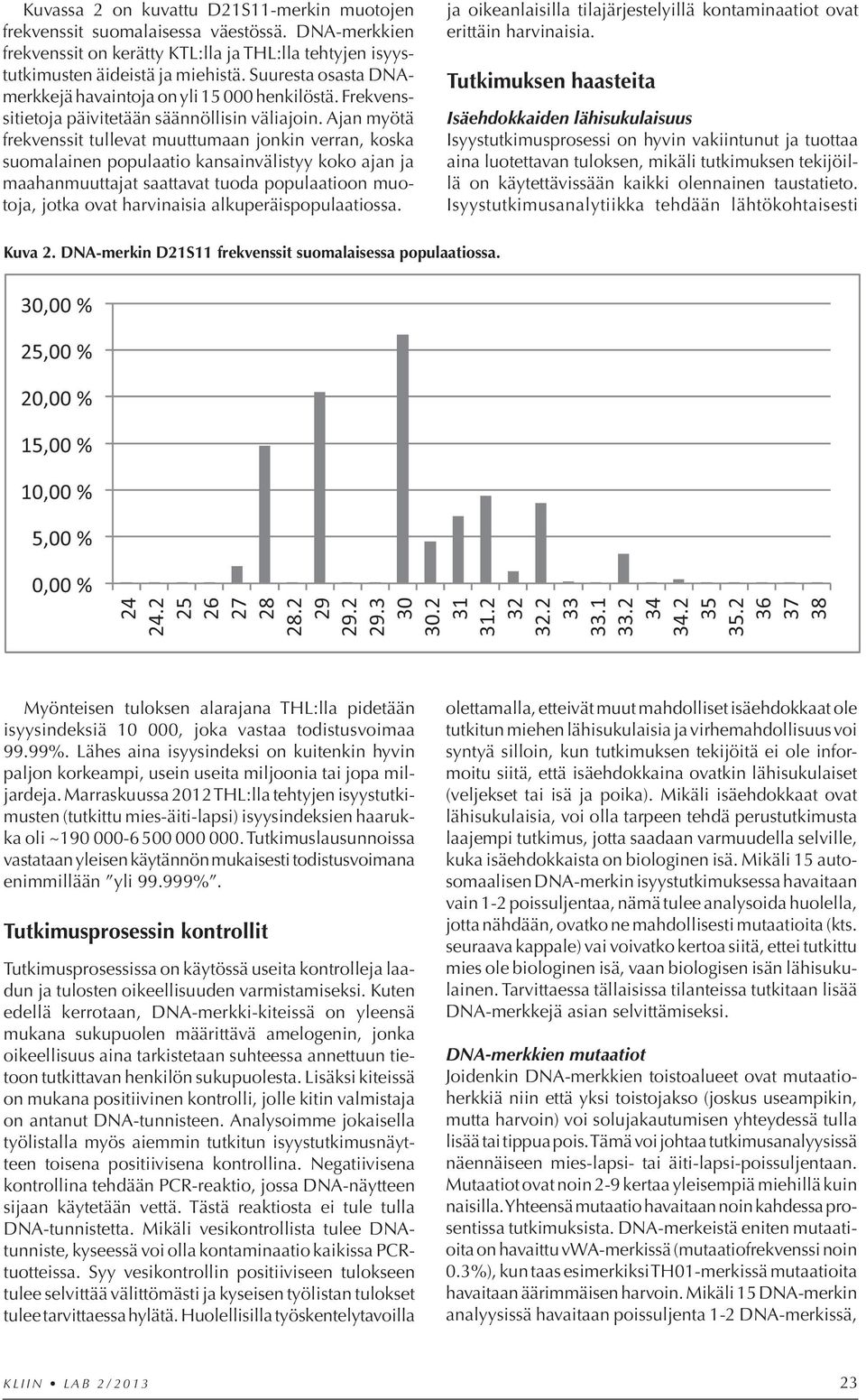 Ajan myötä frekvenssit tullevat muuttumaan jonkin verran, koska suomalainen populaatio kansainvälistyy koko ajan ja maahanmuuttajat saattavat tuoda populaatioon muotoja, jotka ovat harvinaisia