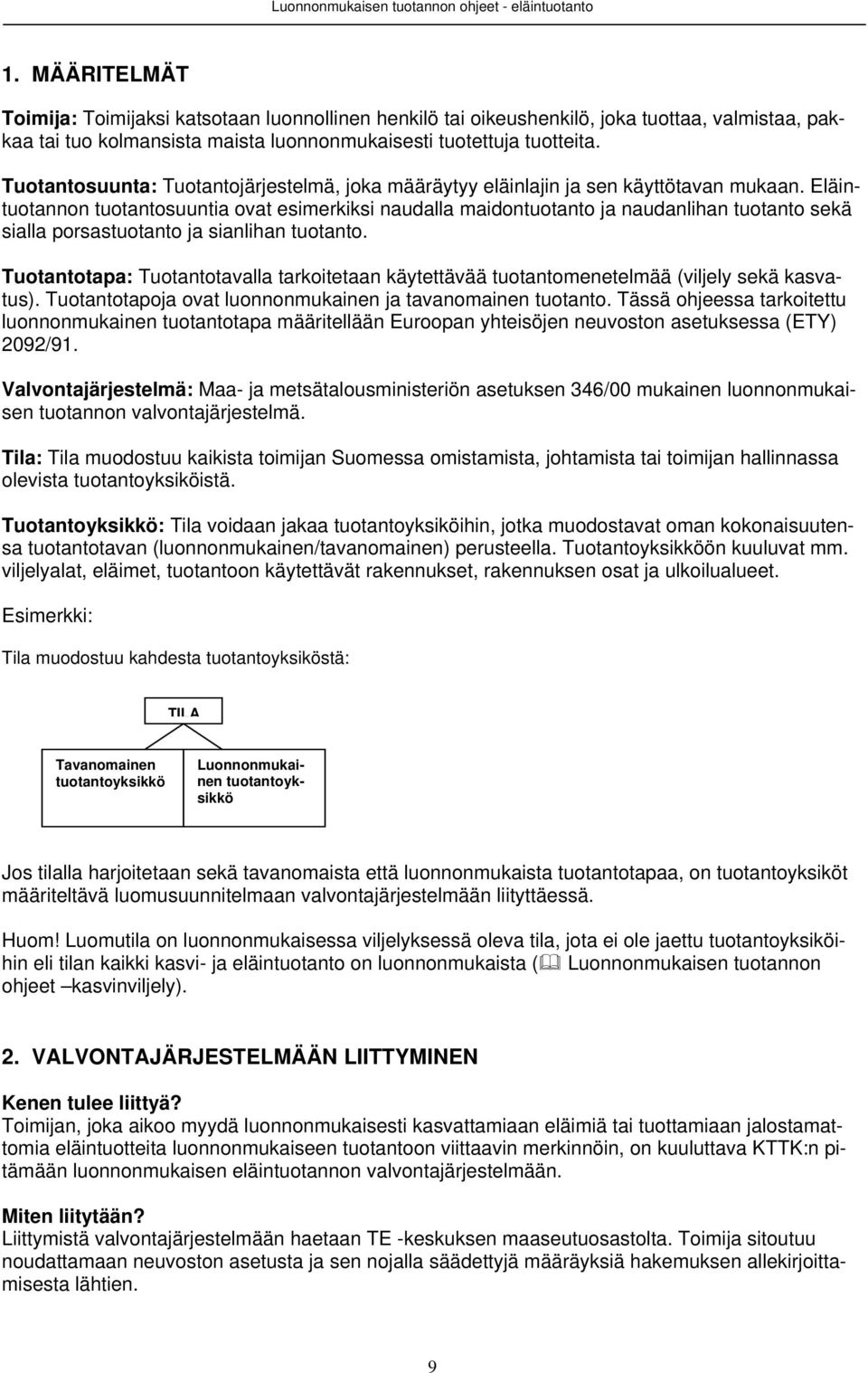 Eläintuotannon tuotantosuuntia ovat esimerkiksi naudalla maidontuotanto ja naudanlihan tuotanto sekä sialla porsastuotanto ja sianlihan tuotanto.