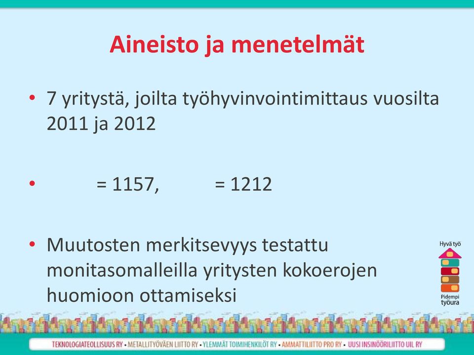 1157, = 1212 Muutosten merkitsevyys testattu