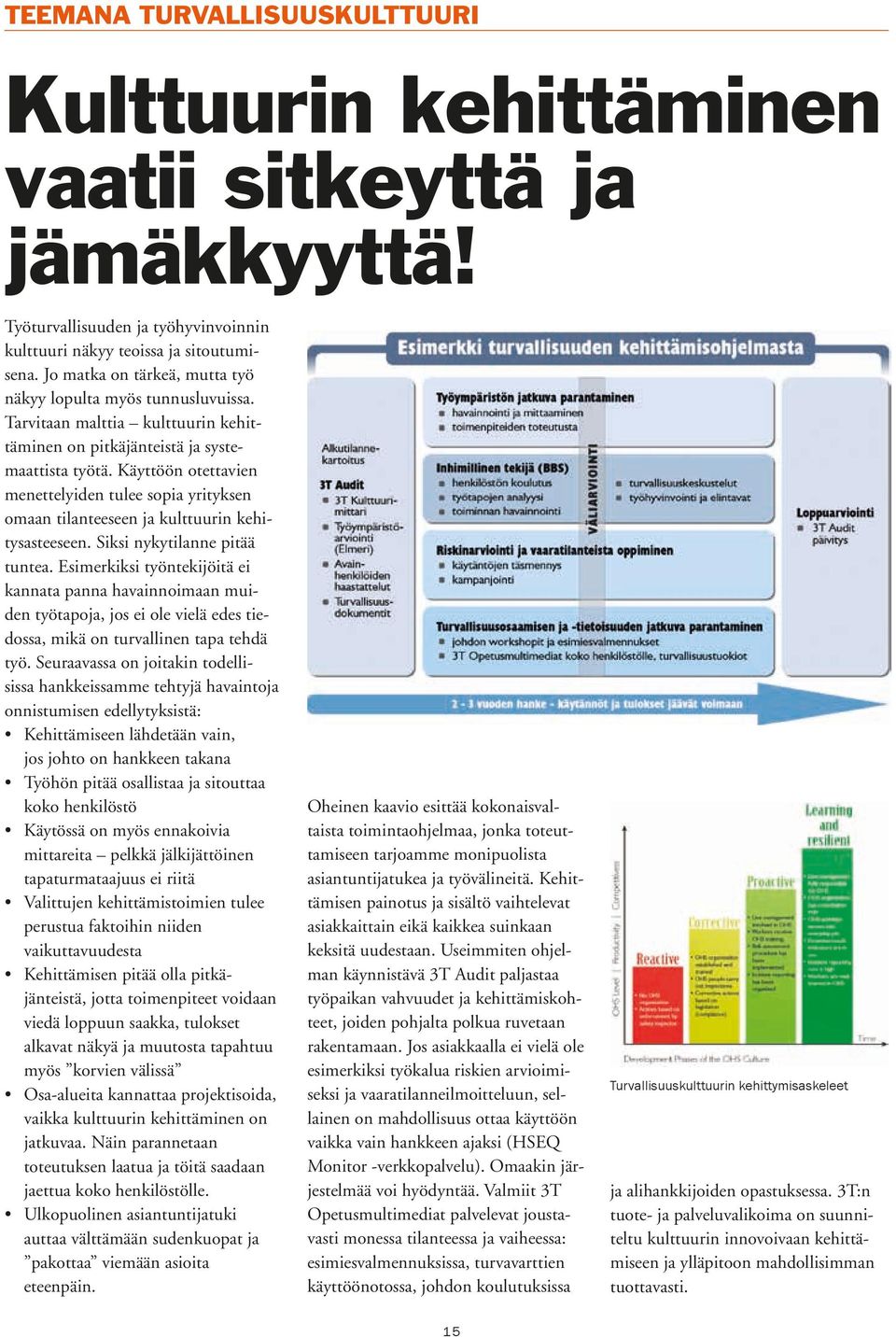 Käyttöön otettavien menettelyiden tulee sopia yrityksen omaan tilanteeseen ja kulttuurin kehitysasteeseen. Siksi nykytilanne pitää tuntea.