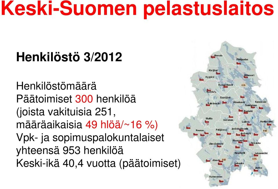 vakituisia 251, määräaikaisia 49 hlöä/~16 %) Vpk- ja