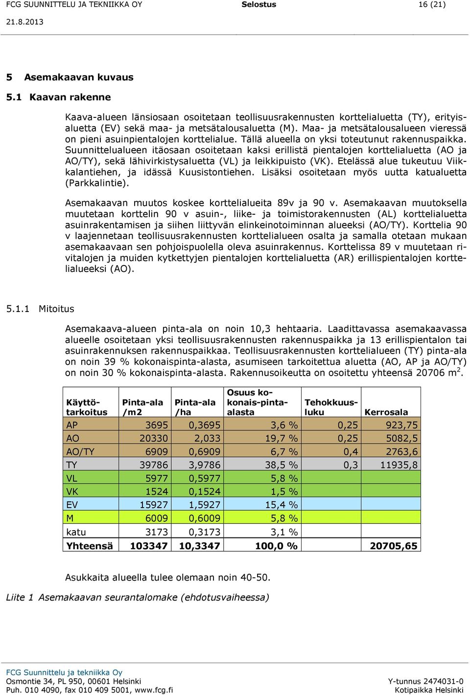 Maa- ja metsätalousalueen vieressä on pieni asuinpientalojen korttelialue. Tällä alueella on yksi toteutunut rakennuspaikka.