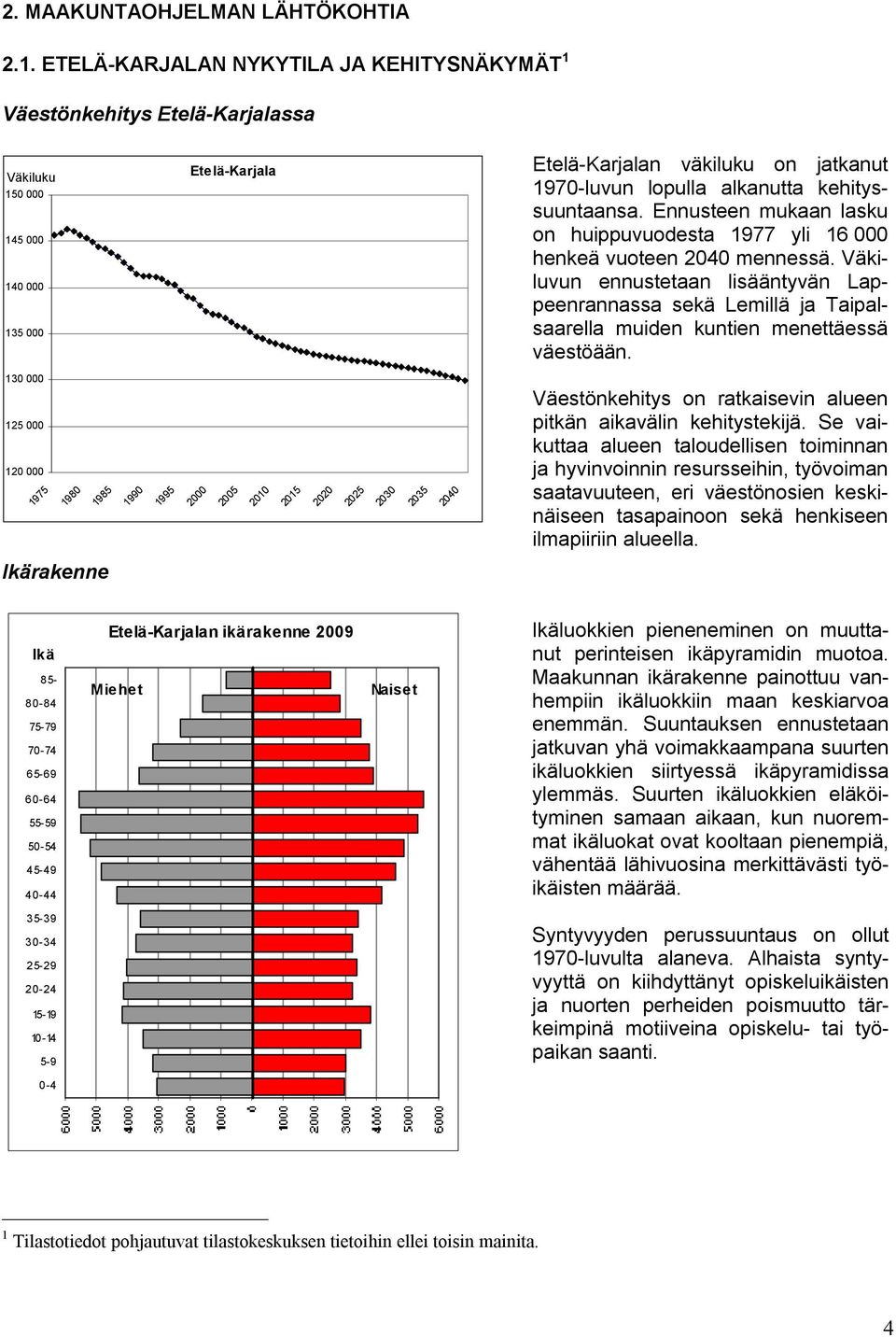 kehityssuuntaansa. Ennusteen mukaan lasku on huippuvuodesta 1977 yli 16 000 henkeä vuoteen 2040 mennessä.