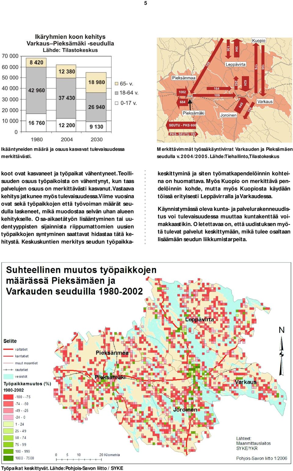 Vastaava kehitys jatkunee myös tulevaisuudessa. Viime vuosina ovat sekä työpaikkojen että työvoiman määrät seudulla laskeneet, mikä muodostaa selvän uhan alueen kehitykselle.